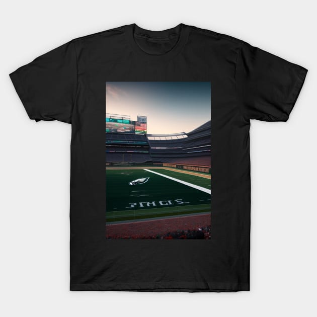 philadelphia eagles stadium artwork graphic design T-Shirt by Nasromaystro
